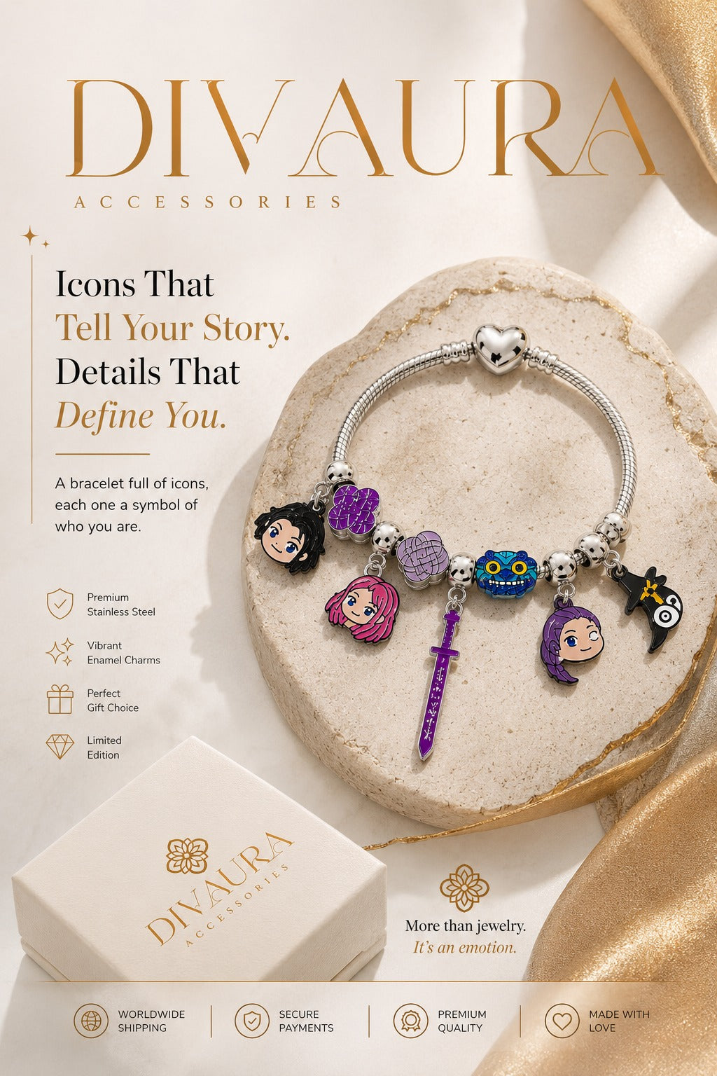 DIY Fantasy K-Pop Charm Bracelet Kit